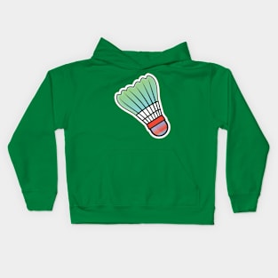 Shuttlecocks splash badminton vector, Badminton logo sticker design and Badminton Championship logo sticker design. Kids Hoodie